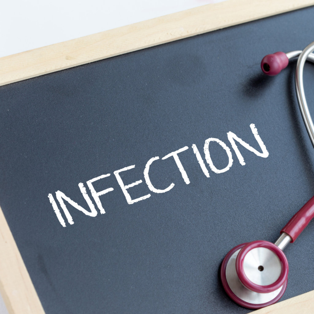 picture of words saying infection