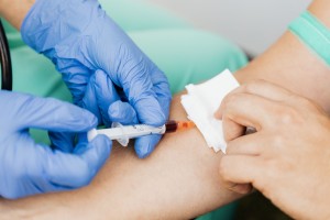 Blood test vial used to check fasting insulin levels for insulin resistance